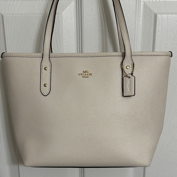 Coach Handbags - Coach Cream City Mini Leather Tote Bag
